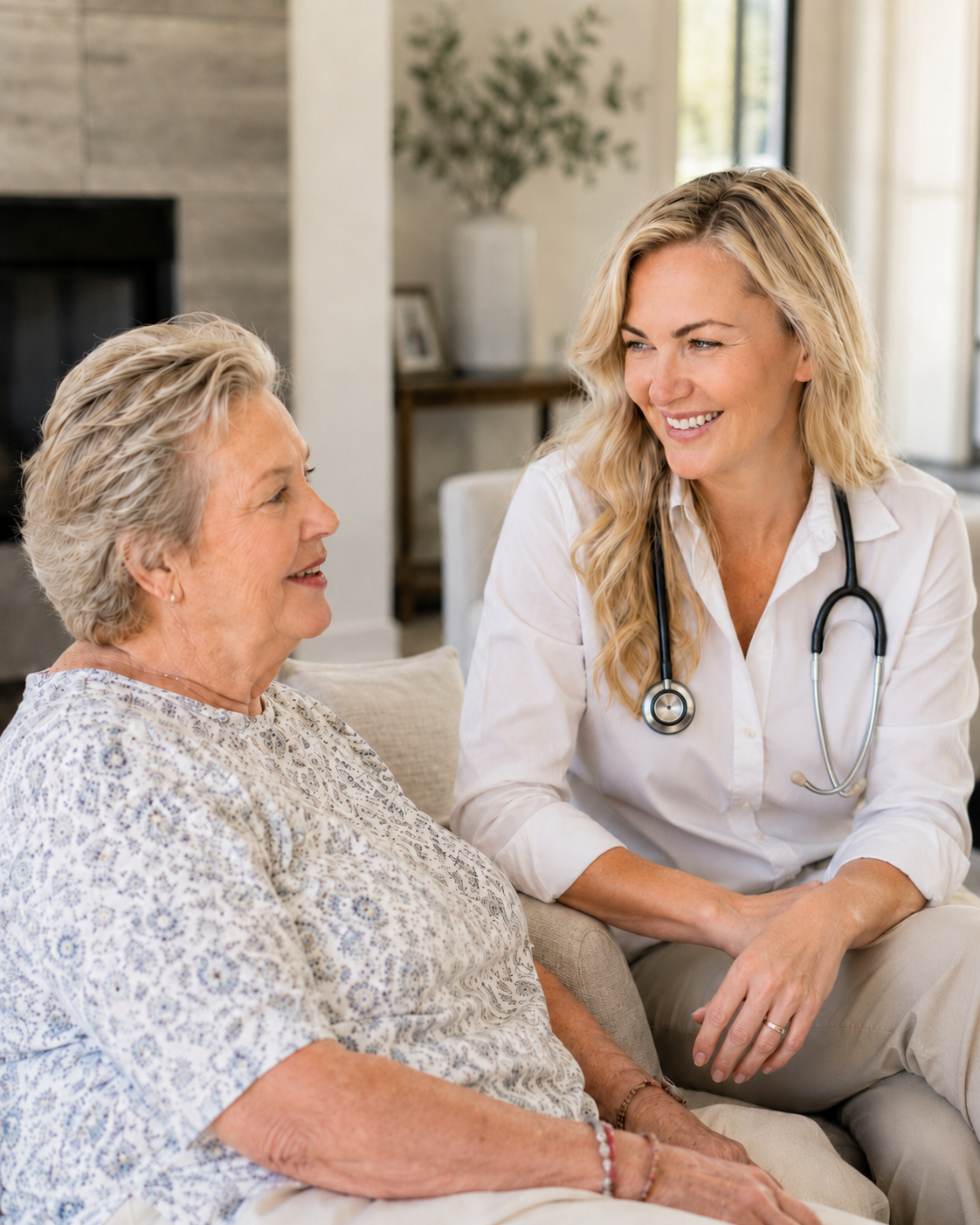 Provider visiting patient at home